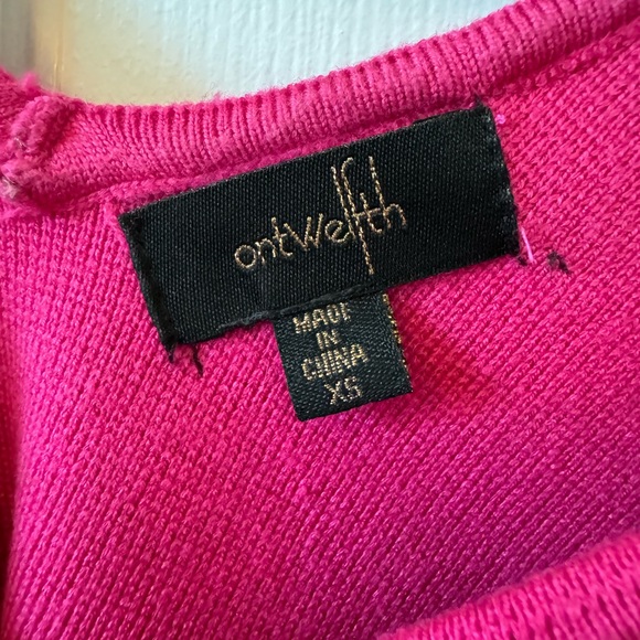 Antwelfth Bright Pink Knit Crop Top, XS, V Neck w Ruffle NWOT - Picture 4 of 4